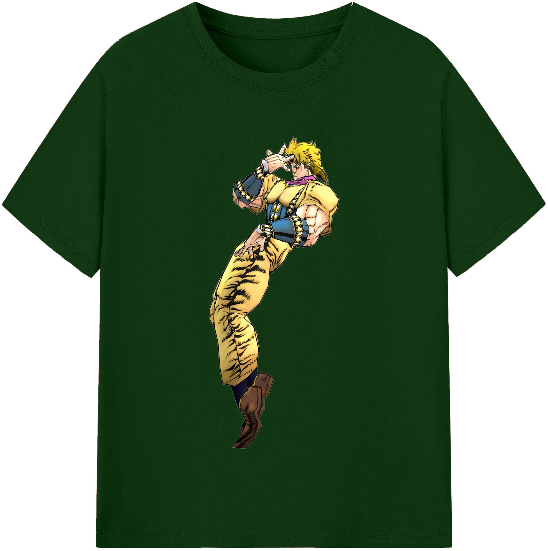 （画像用） ジョジョの奇妙な冒険 ディオ?ブランドー JoJo's Bizarre Adventure Dio Brando 綿100％半袖Tシャツ（フロントプリント）